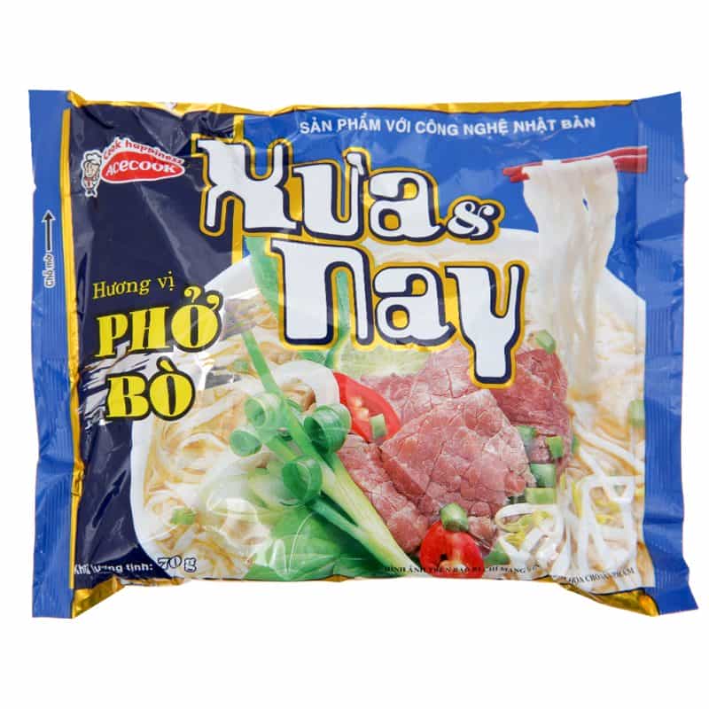 Then And Now Instant Rice Noodles Beef Flavor 70gr/ bag x 24 Smart Food Export Viet Nam